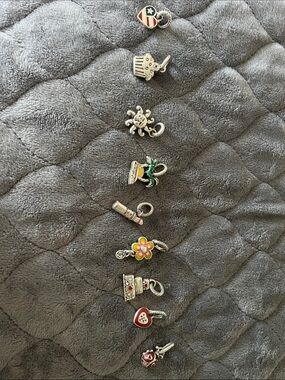 Brighton Silver Charm Bracelet Charms with Red, Green, Yellow Accents